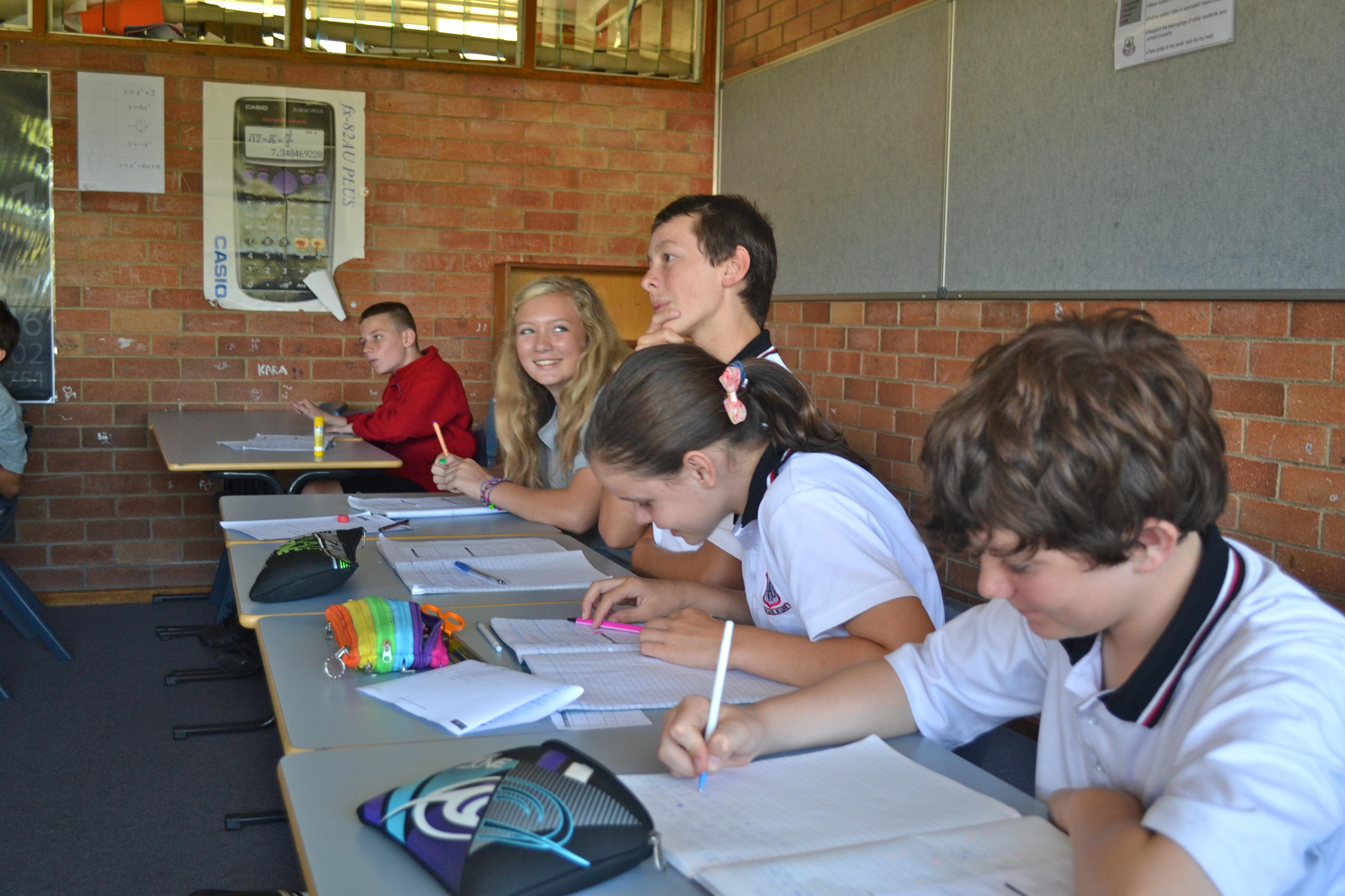 student in the classroom